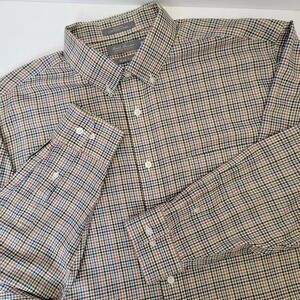 Daniel Cremieux Signature Mens Multi-Color Gingham Cotton No-Iron LS Shirt XL